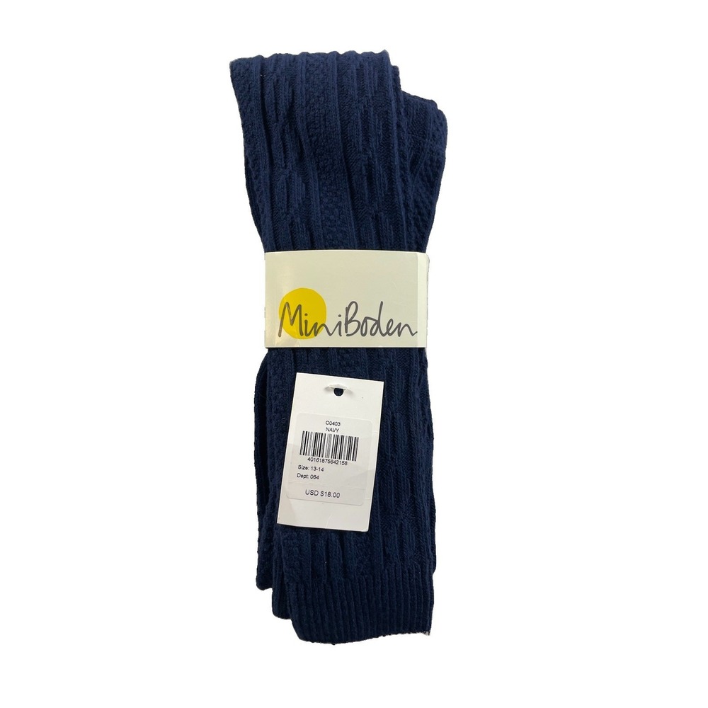 Mini Boden Girls Tights Navy Blue Knit Size 13-14